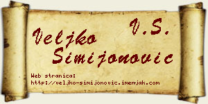 Veljko Simijonović vizit kartica